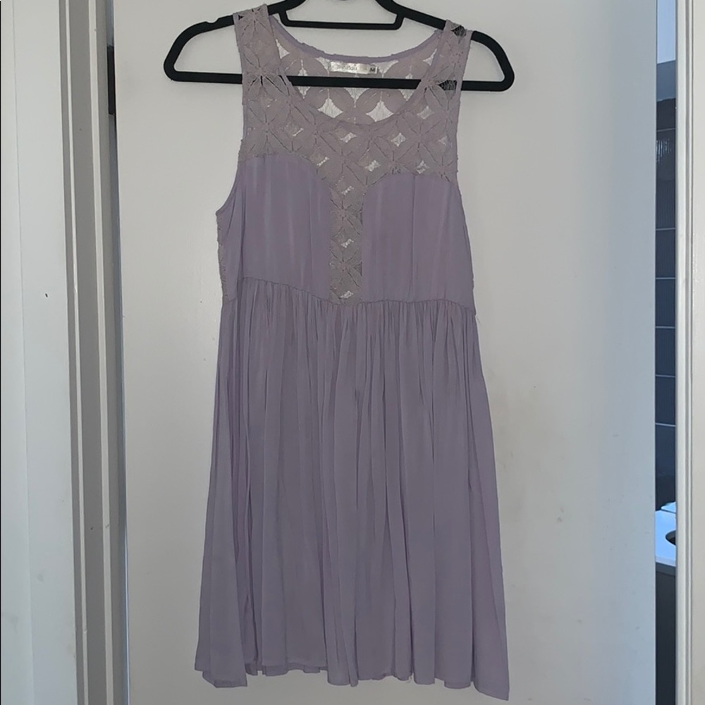 Puprle floral cutout dress